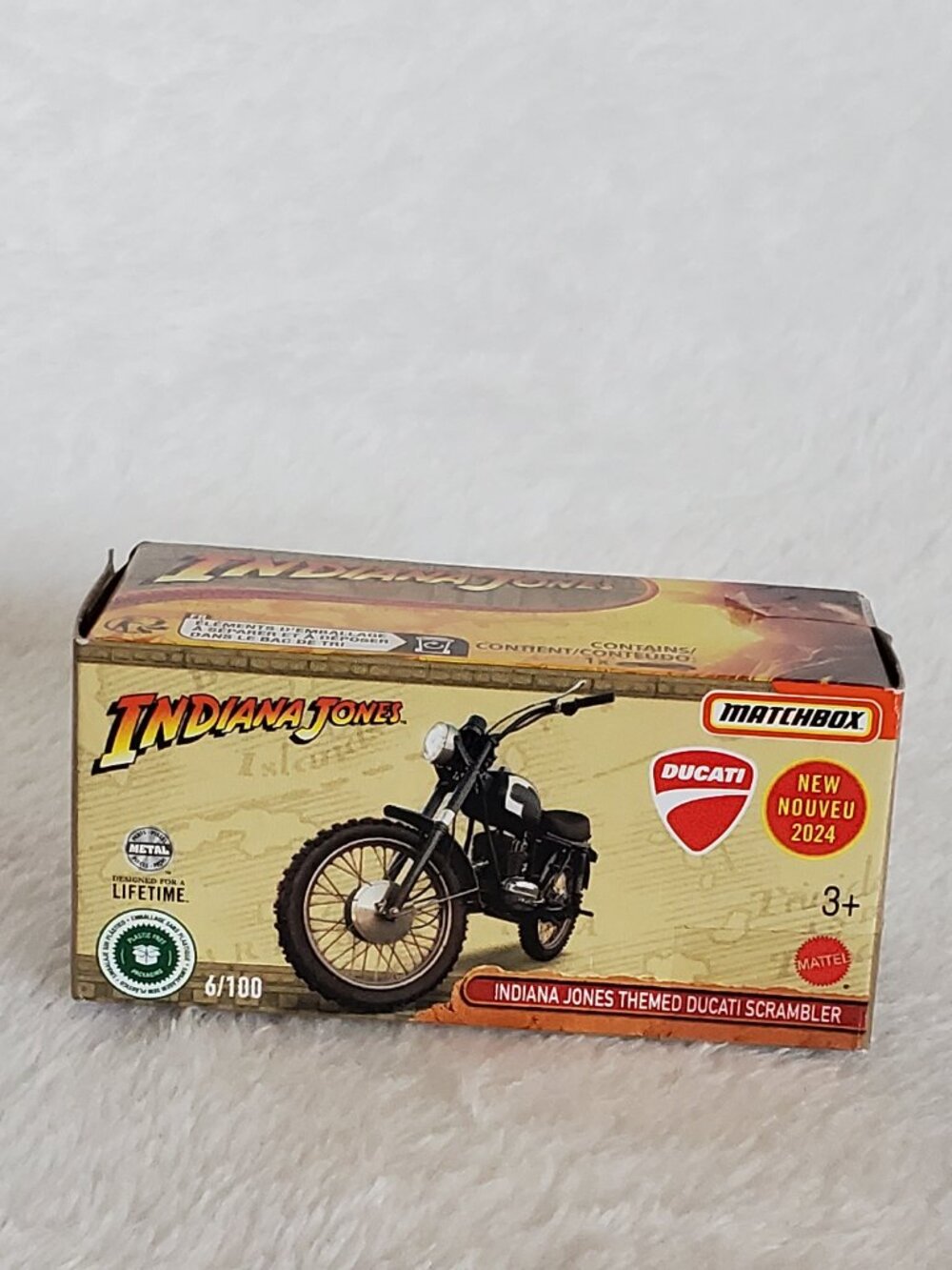 HTF! Matchbox Indiana Jones themed Ducati Scrambler New in sealed box!